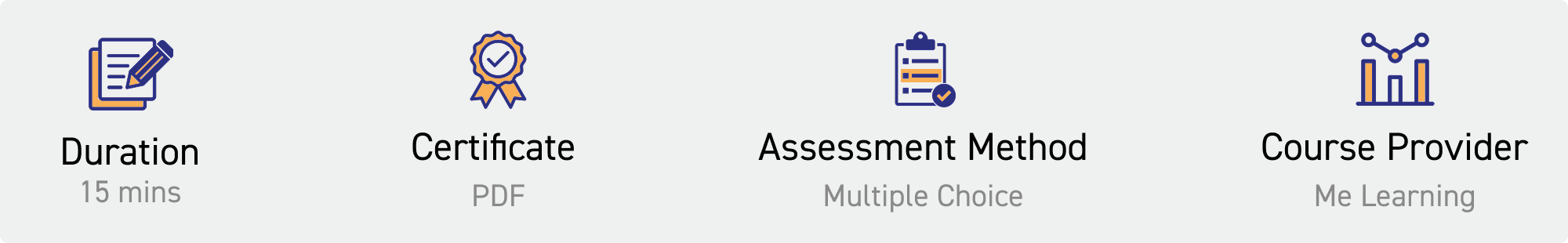duration: 15 mins. Certificate: pdf. Assessment Method: multiple choice. Course Provider: Me Learning